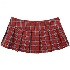 Mini Saia Xadrez Vermelha Schoolgirl Estudante Sexy Skirt Vestuário