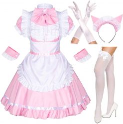 Novo estilo japonês anime sissy maid vestido cosplay doce clássico lolita fantasia avental vestido de empregada com meias luvas conjunto para mulher Vestuário