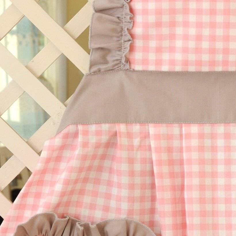 Avental de Cozinha Xadrez com Babados Sexy Princess Sissy Maid Cosplay