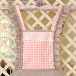 Avental de Cozinha Xadrez com Babados Sexy Princess Sissy Maid Cosplay Vestuário