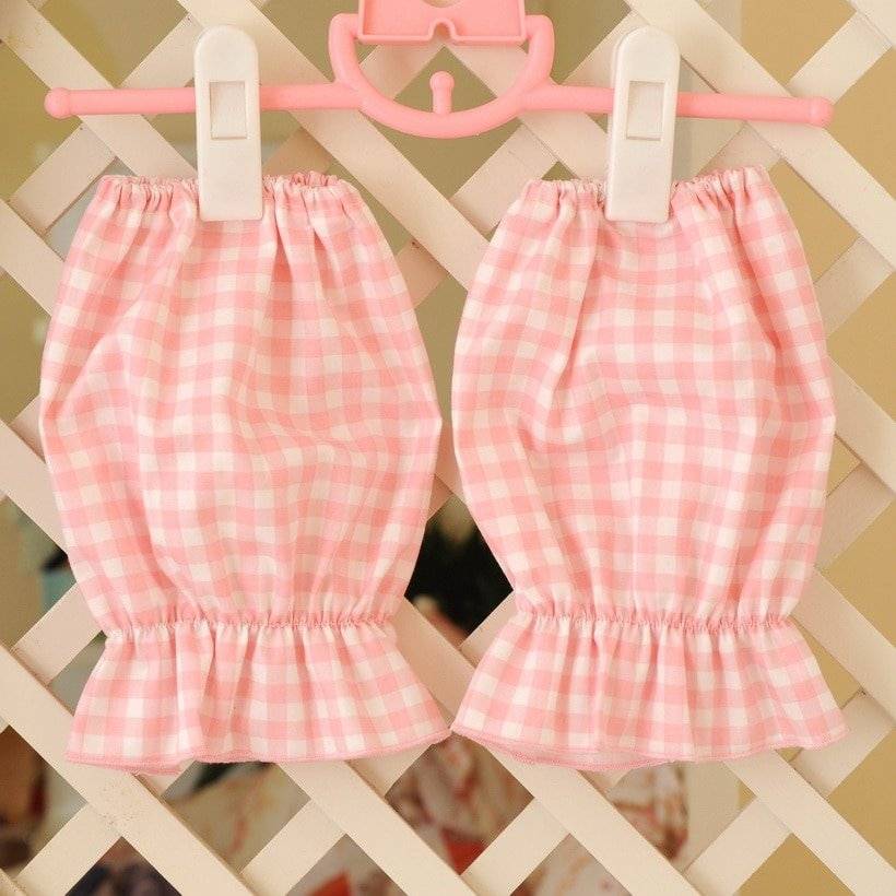 Avental de Cozinha Xadrez com Babados Sexy Princess Sissy Maid Cosplay