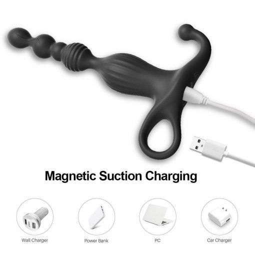 Plug Anal Wireless Light Silicone ButtPlug Estimulador de Próstata Vibrador Masculino Inserção Plug anal Estimulador de Próstata