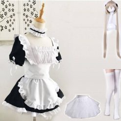 Fantasia Empregada Doméstica Maid Conjunto Sissy Cosplay Vestuário