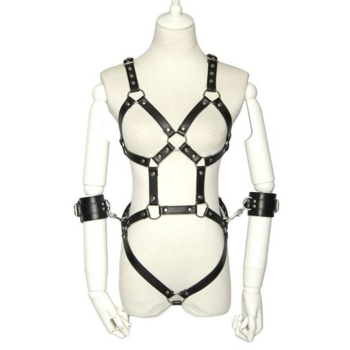 Body Harness Feminino BDSM Arnês Sexy de Couro de Bondage Vestuário