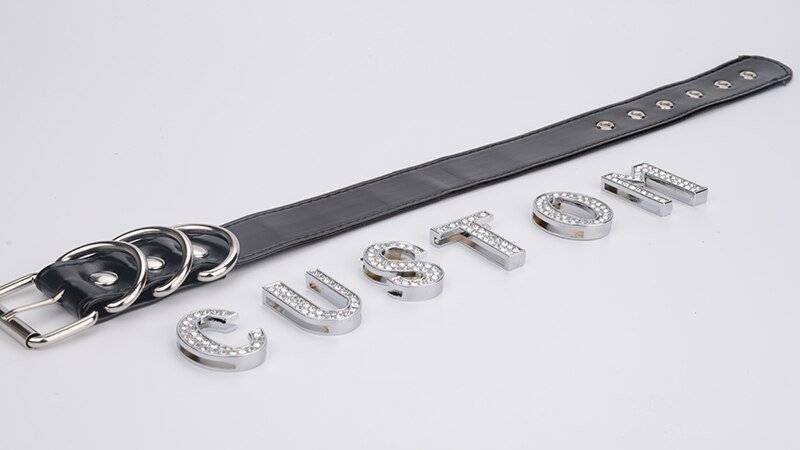 Gargantilha colar de couro do plutônio do punk gótico do rosa da gargantilha do colar das palavras de cristal feitas à mão