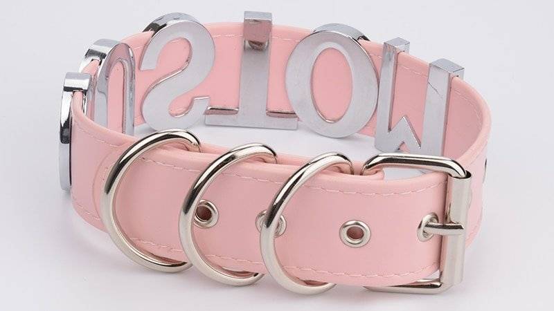 Gargantilha colar de couro do plutônio do punk gótico do rosa da gargantilha do colar das palavras de cristal feitas à mão