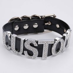 Gargantilhas Customizáveis De Couro Letras Em Metal Vestuário