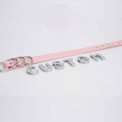 Gargantilhas Customizáveis De Couro Letras Em Metal Vestuário