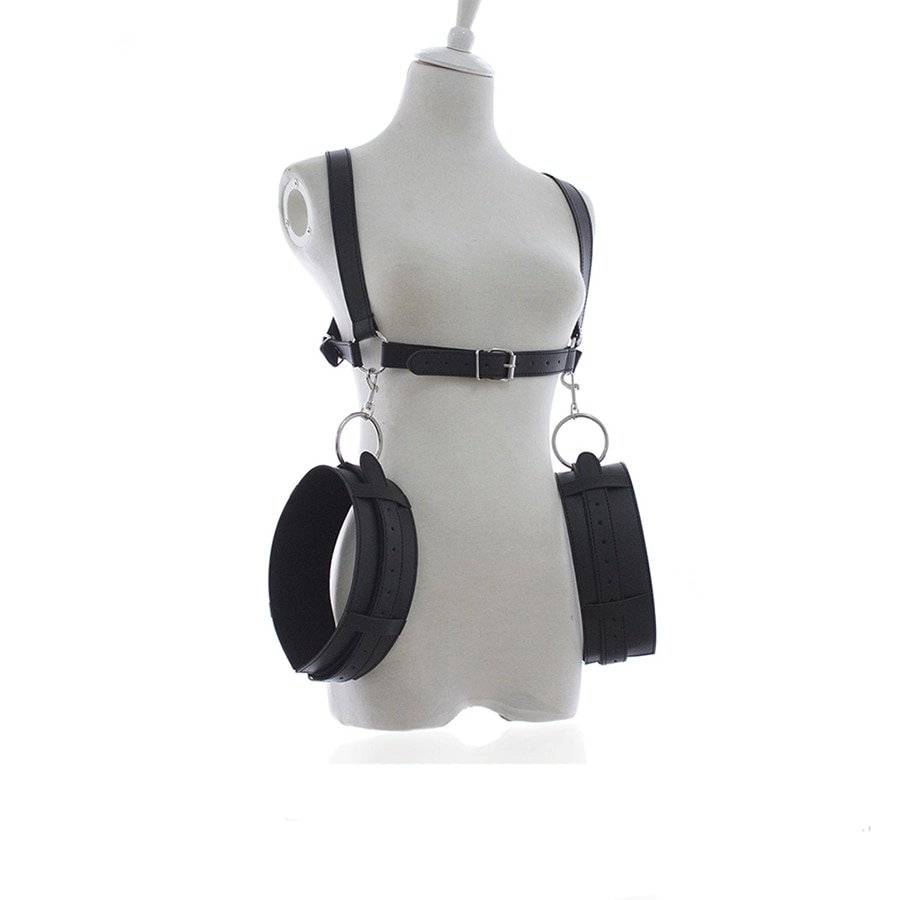 Correia de contenção para coxa, cinta de pele com espalhador de perna aberta, cinto de bondage com punhos do pulso bdsm, brinquedos adultos para posição do sexo