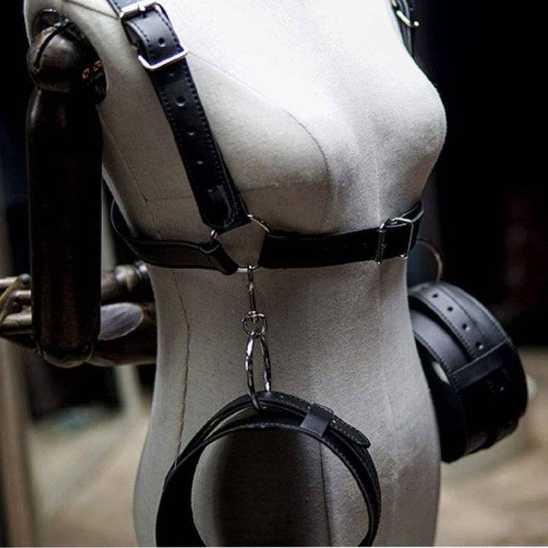 Correia de contenção para coxa, cinta de pele com espalhador de perna aberta, cinto de bondage com punhos do pulso bdsm, brinquedos adultos para posição do sexo