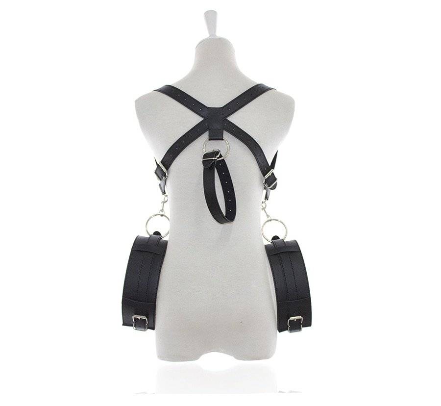 Correia de contenção para coxa, cinta de pele com espalhador de perna aberta, cinto de bondage com punhos do pulso bdsm, brinquedos adultos para posição do sexo