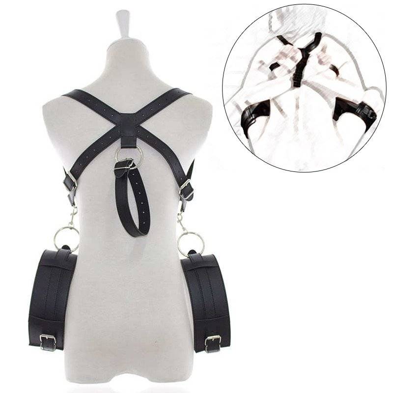 Correia de contenção para coxa, cinta de pele com espalhador de perna aberta, cinto de bondage com punhos do pulso bdsm, brinquedos adultos para posição do sexo