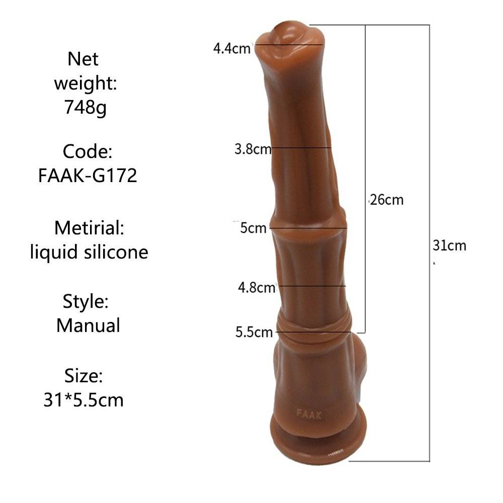 Dildo Horse Power Flesh Silicone Líquido Phallus Butt Plug Animal Cavalo