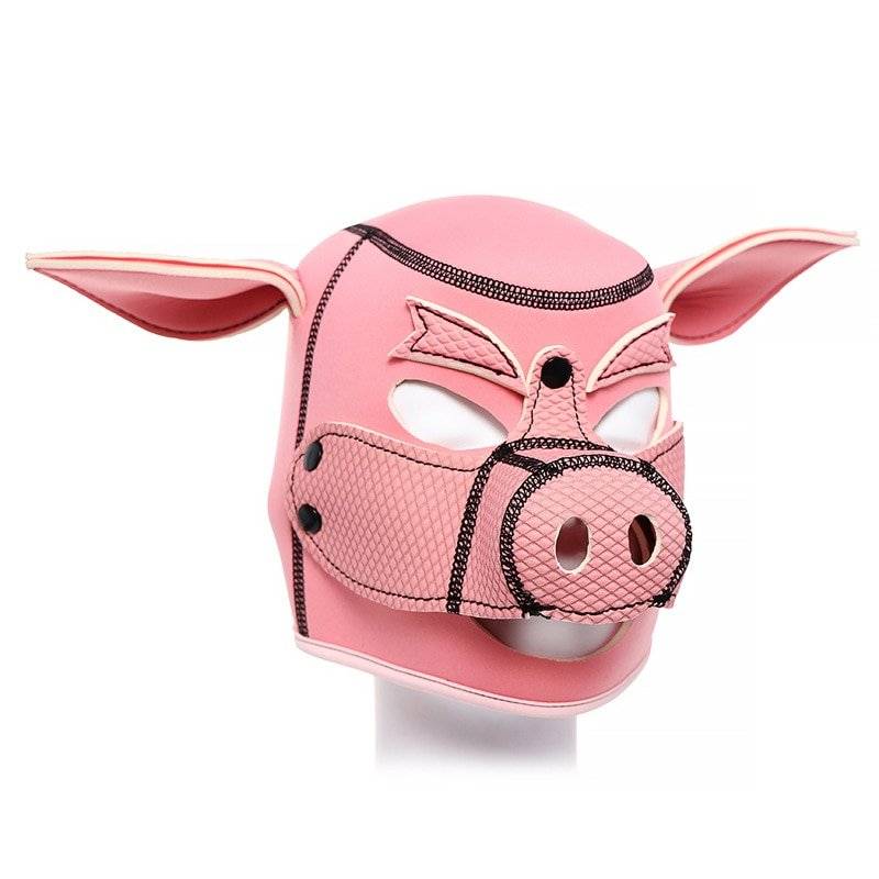 Máscara de Porco Rosa Capuz Pig Slave Cosplay