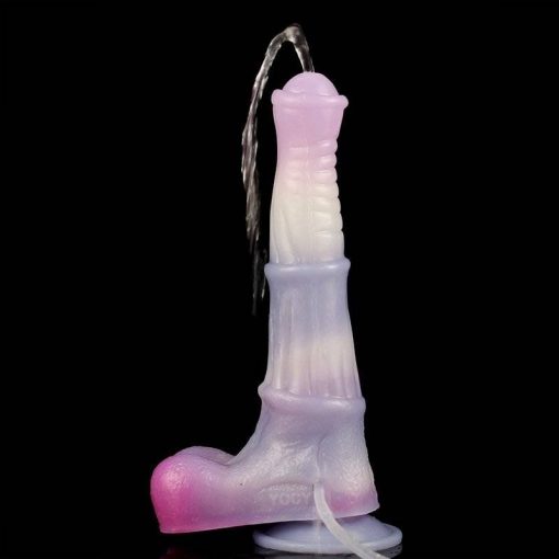 Yocy novo seagelly colorido dildo cavalo realista esguicho função animal pênis com ventosa para homem orgasmo anal brinquedo do sexo Inserção
