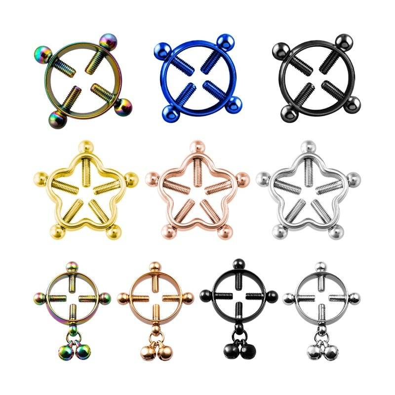 Braçadeiras Sensuais de Mamilo Nipple Clamps com Parafuso 2 Peças Braçadeiras Sensuais de Mamilo Nipple Clamps com Parafuso 2 Peças