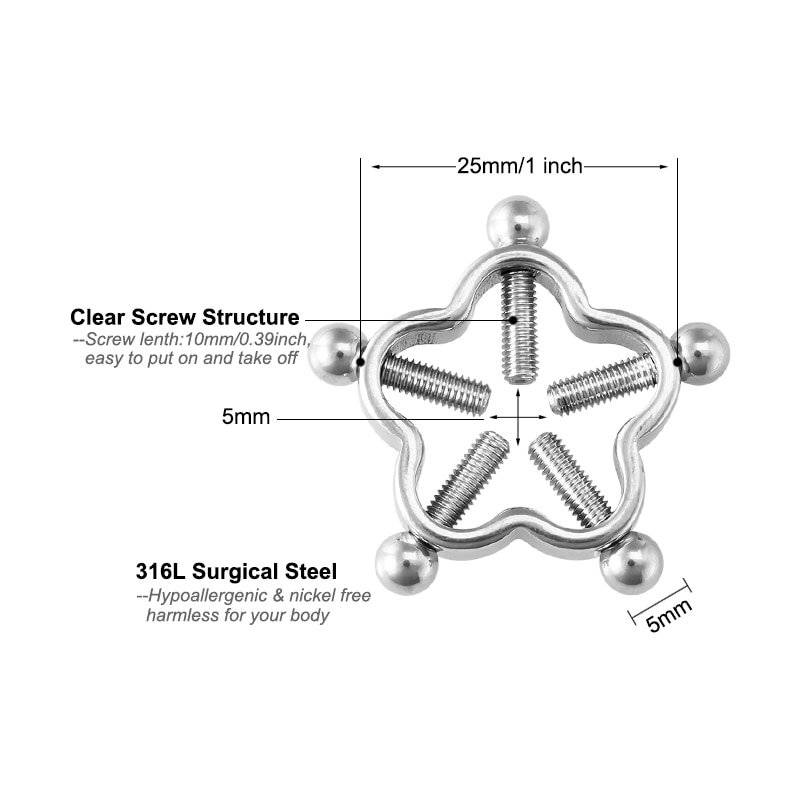 Braçadeiras Sensuais de Mamilo Nipple Clamps com Parafuso 2 Peças Braçadeiras Sensuais de Mamilo Nipple Clamps com Parafuso 2 Peças