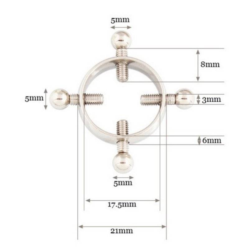 Braçadeiras Sensuais de Mamilo Nipple Clamps com Parafuso 2 Peças