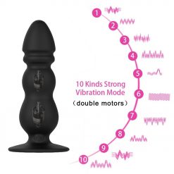 Plug Anal Médio Vibrador ButtPlug Pull Beads Estimulador Controle Remoto Inserção Plug anal