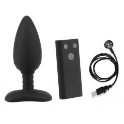 Plug Anal Vibrador de Choque Elétrico E-stim ButtPlug Controle Remoto Inserção Plug anal