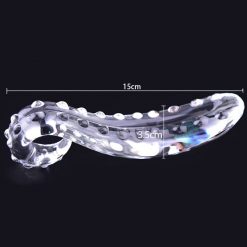 Varinha de Vidro Texturizada Crystal Glass Dildo Sexy Toy Inserção Plug anal