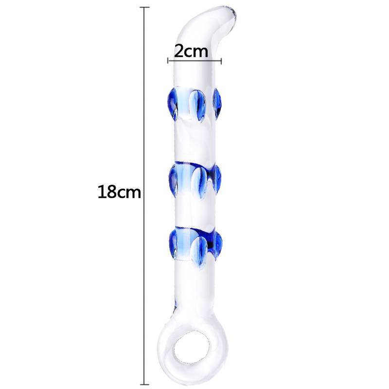 Varinha de Vidro Texturizada Crystal Glass Dildo Sexy Toy