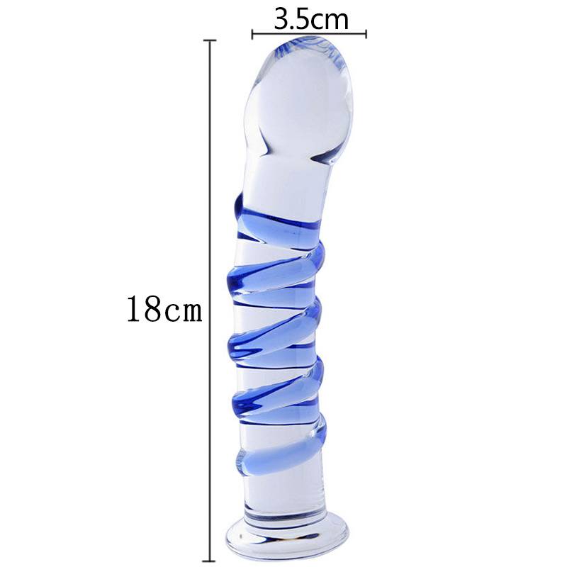 Varinha de Vidro Texturizada Crystal Glass Dildo Sexy Toy