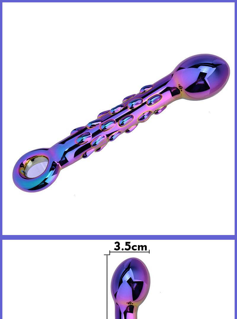 Varinha de Vidro Texturizada Crystal Glass Dildo Sexy Toy
