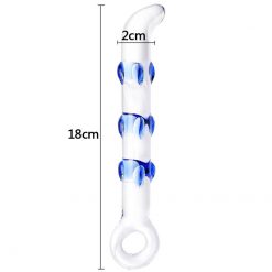 Varinha de Vidro Texturizada Crystal Glass Dildo Sexy Toy Inserção Plug anal
