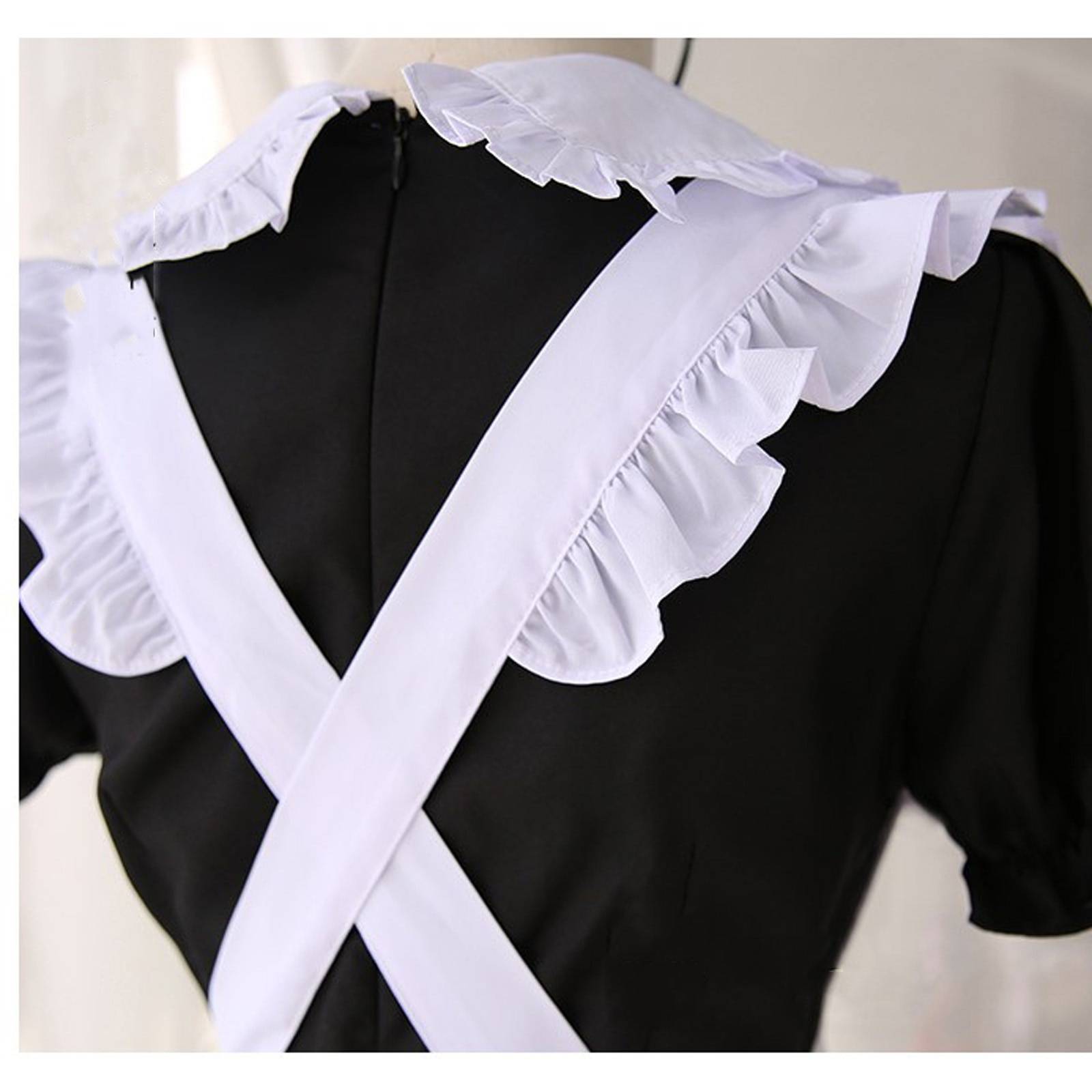 Fantasia de Doméstica Sissy Maid Vestido Empregada com Avental