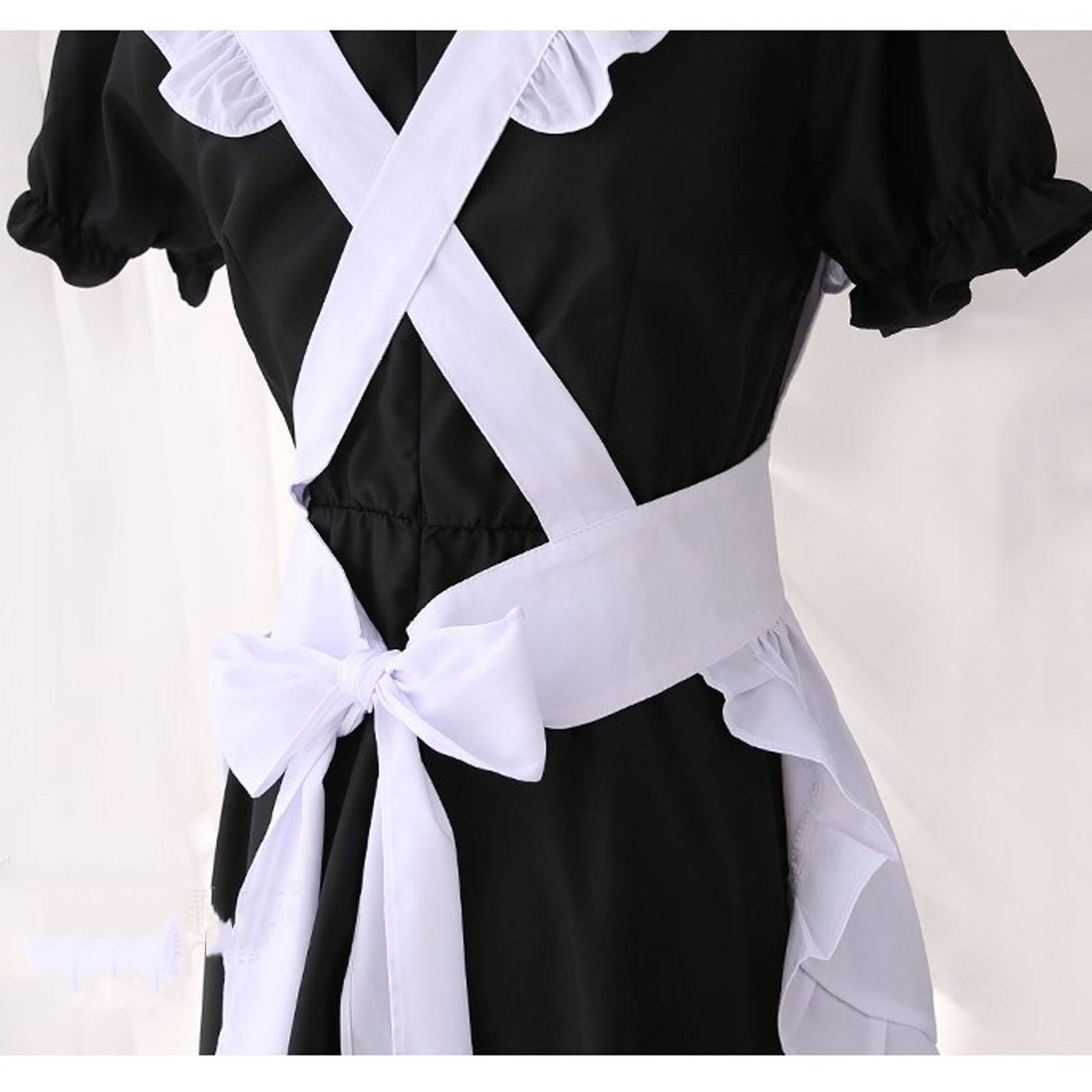 Fantasia de Doméstica Sissy Maid Vestido Empregada com Avental