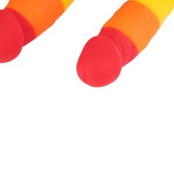 Pênis Realístico Colorido Pirulito Arco-íris LGBT Silicone Com Ventosa Inserção Consolo