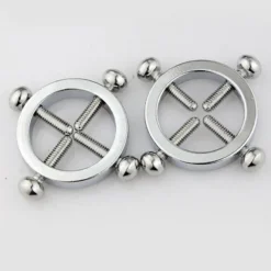 Par de anéis de nipple clamp com quatro parafusos em cruz