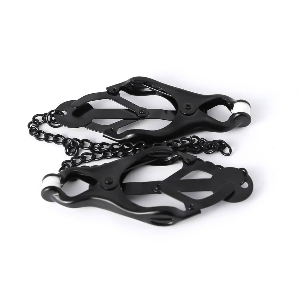 Bdsm metal grampos de mamilo clipes clipes clipes de mama clipes labia tortura jogar com corrente de aço bdsm bondage brinquedos sexuais para mulher Jogos Adultos Prendedor de Mamilos