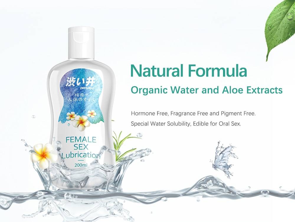 DRY WELL 200ML de Aloe Sex Lube Lubrificante sexual à base de água para o sexo Textura sedoso-suave Amigável ao látex Sem fragrâncias
