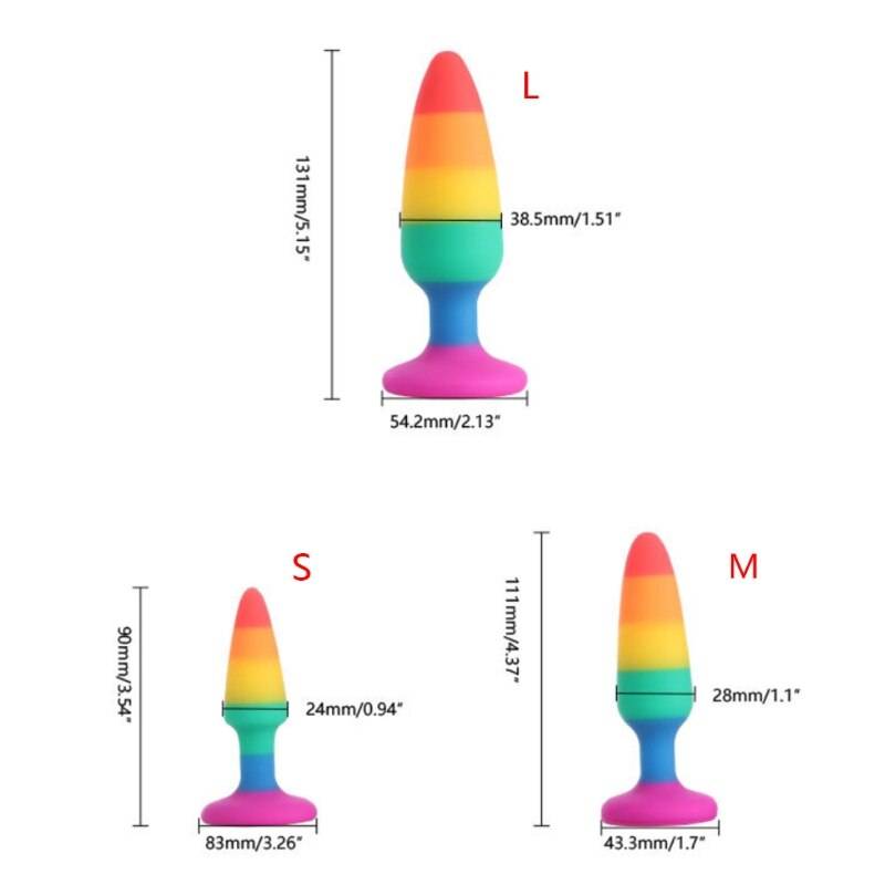 Masturbação butt plug 3 tamanhos colorido silicone feminino estimulação manual adulto brinquedo sexo para casais lésbicas prazer