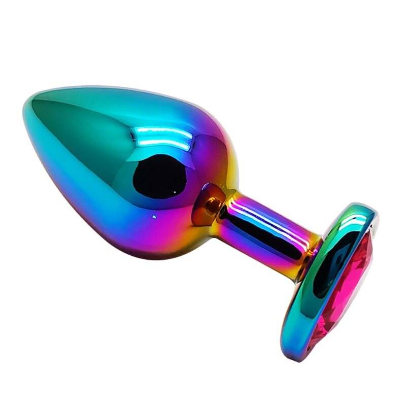 Metal colorido anal plug amor em forma de coração butt plug vibrador massageador adultos brinquedos sexuais para homens