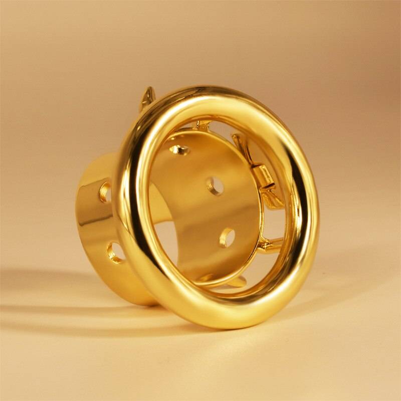 Newes cabeça de touro dourado aço inoxidável masculino castidade gaiola fetiche metal pênis anel bloqueio galo bondage cinto dispositivo brinquedos sexuais para homens