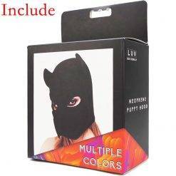 TLXT 4 pçs Cachorro Play Dog Bondage Capuz Máscara Coleira Kits Braçadeira Gay Cosplay Fantasia Arnês Bondage Conjunto Sexy Jogos Adulto Escravo BDSM Máscara