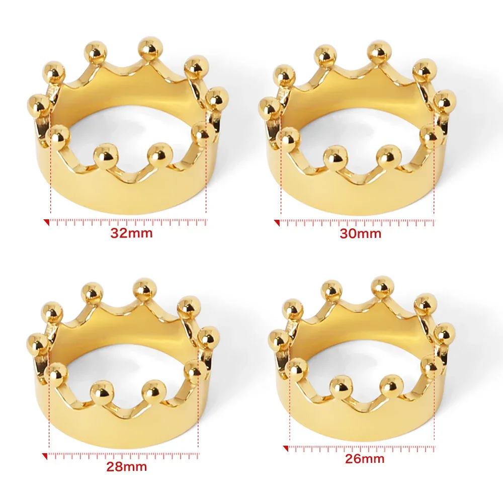 Os quatro tamanhos do anel Golden Crown: 26, 28, 30 e 32 mm
