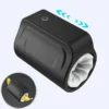 Copo masturbador duplo preto com rotação automática e canal branco de silicone