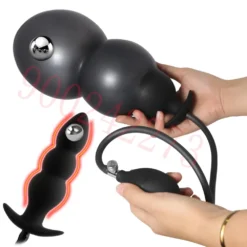 Plug anal inflável cheio com a bola de aço aparente