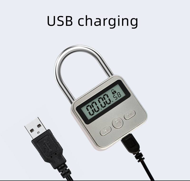 Bdsm que trava o temporizador eletrônico trava bondage gear metal