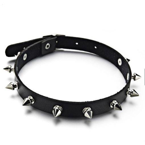 Metal spike gargantilha colar de couro do plutônio colar do punk jóias de instrução para acessórios de pescoço feminino x627 Vestuário