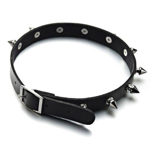 Metal spike gargantilha colar de couro do plutônio colar do punk jóias de instrução para acessórios de pescoço feminino x627 Vestuário