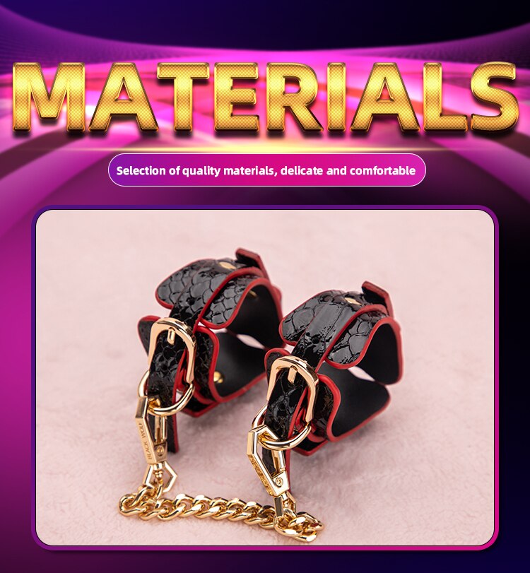 Blackwolf conjunto de bondage para cama e bdsm, algemas em couro ecológico, chicote, produto adulto, brinquedos sexuais, kits para casais, gays