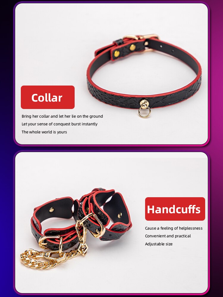 Blackwolf conjunto de bondage para cama e bdsm, algemas em couro ecológico, chicote, produto adulto, brinquedos sexuais, kits para casais, gays