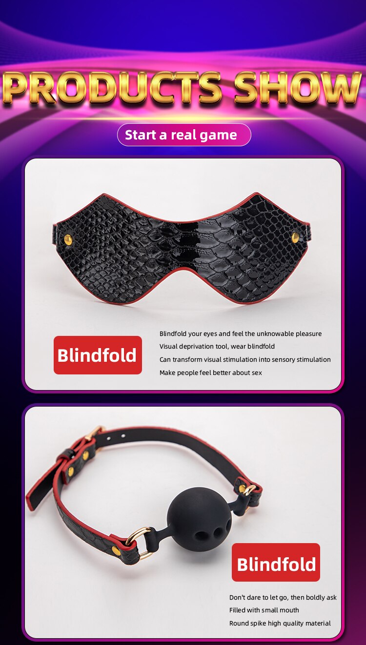 Blackwolf conjunto de bondage para cama e bdsm, algemas em couro ecológico, chicote, produto adulto, brinquedos sexuais, kits para casais, gays