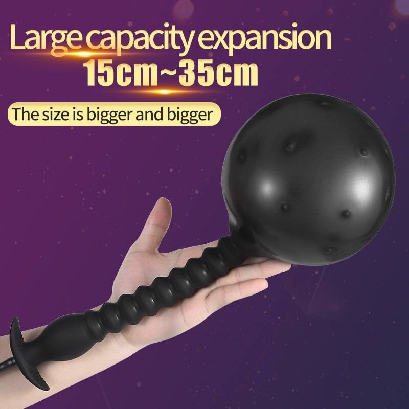 18cm inflável anal plug 15-35cm longo dildo anal que empurra o massager da próstata grande silicone buttplug do brinquedo do sexo do balão da tomada da extremidade