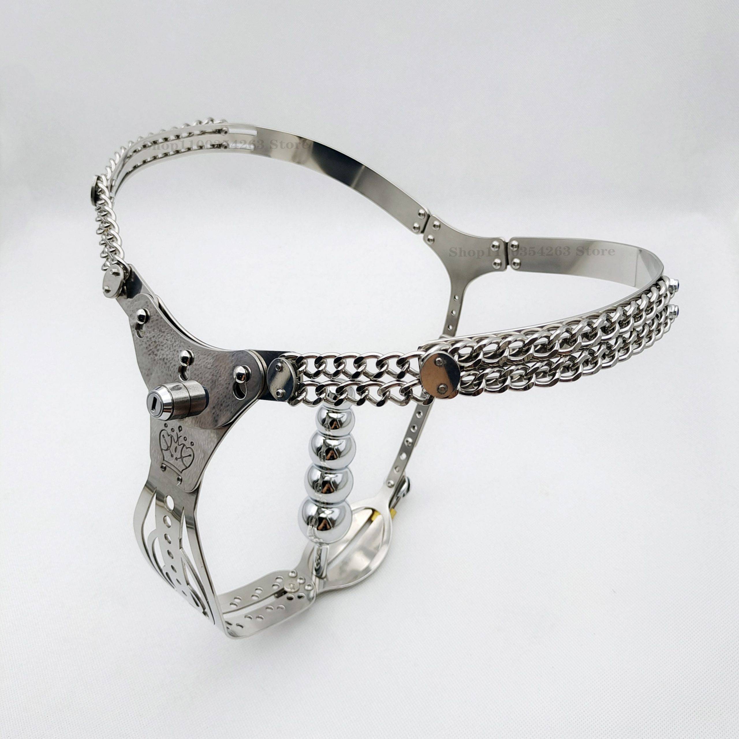 2022 oco para fora 316 aço inoxidável feminino cinto de castidade anal plug + vagina plug dildo masturbator cinta em calças dispositivo de castidade